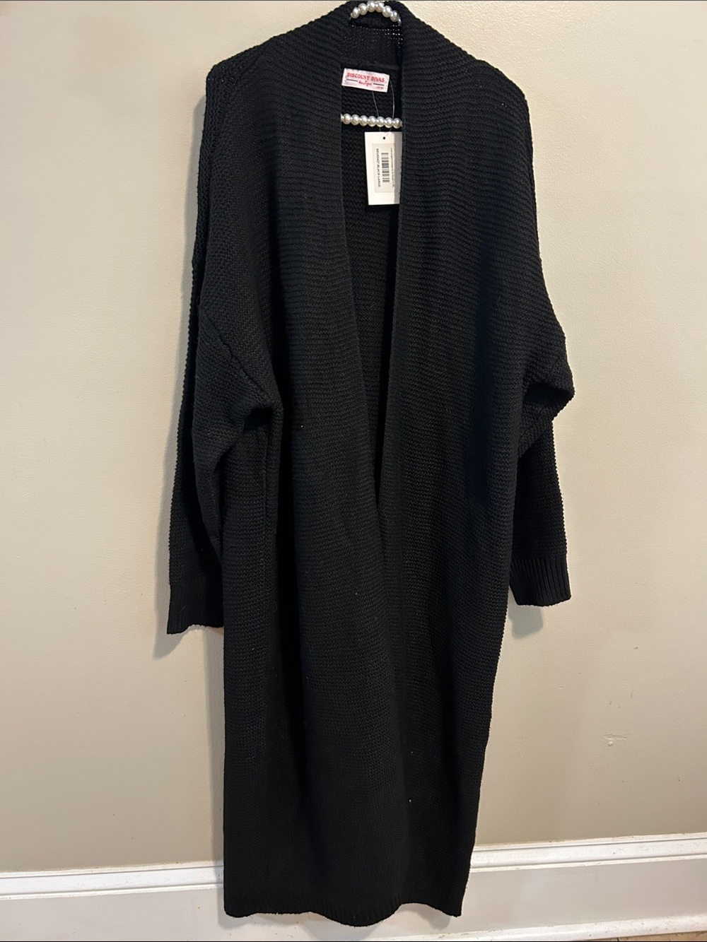 NEW Discount Divas Luxe Longline Cardigan Sweater Black Large
